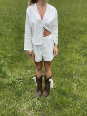 EVA | Long-sleeve lace-up shirt