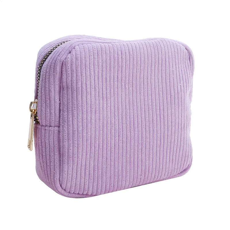 Aura | Trousse de maquillage en velours côtelé tendance et spacieuse