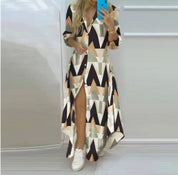 Bohemian maxi beach dress with prints