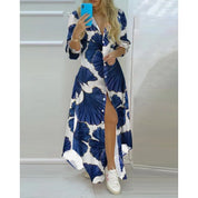 Bohemian maxi beach dress with prints
