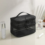 Lakelyn | Trousse de maquillage de voyage en maille large à double couche
