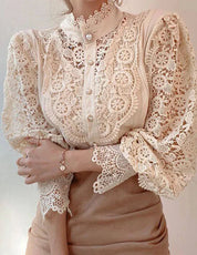 Margarett | Elegant Floral Lace Turtleneck Chemise