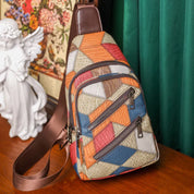 Keily | Women's Shoulder Bag with Embossed Pattern and Colorblock