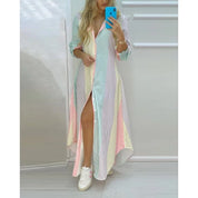 Bohemian maxi beach dress with prints