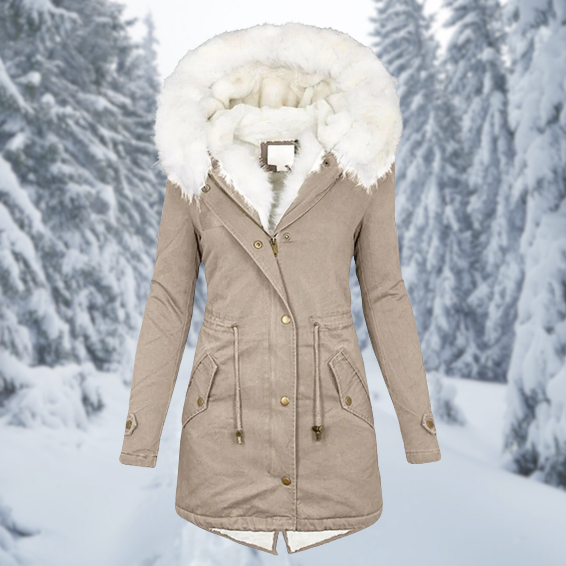 KATH | Elegant padded cotton coat with hood for women