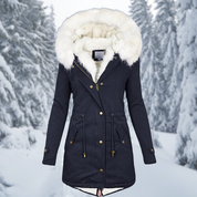 KATH | Elegant padded cotton coat with hood for women