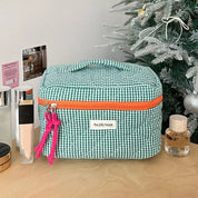 Rosielyn | Trousse de voyage en coton à carreaux