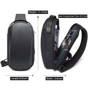 Sac à bandoulière BANGE pour homme, imperméable, avec port de chargement USB 3