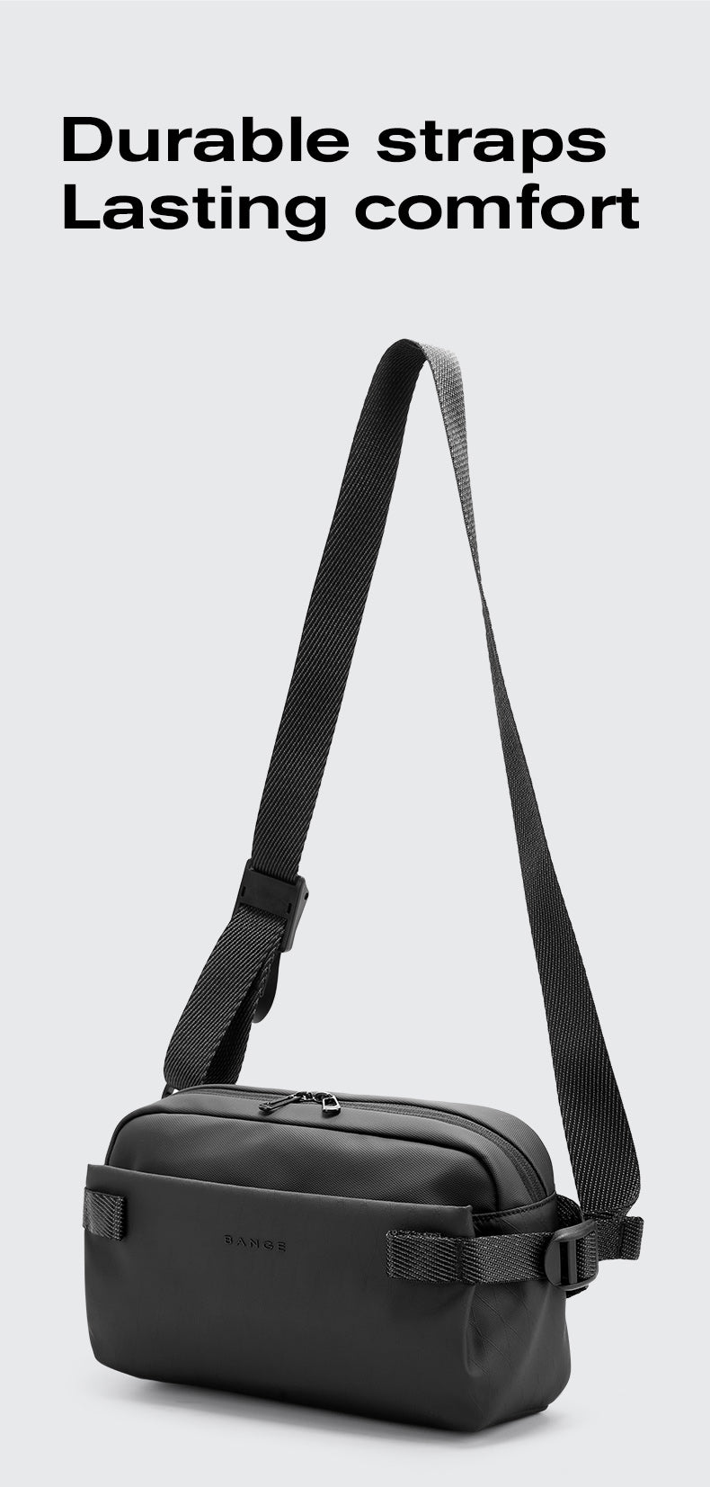 Sac à bandoulière urbain minimaliste et imperméable BANGE pour les déplacements et les voyages 5