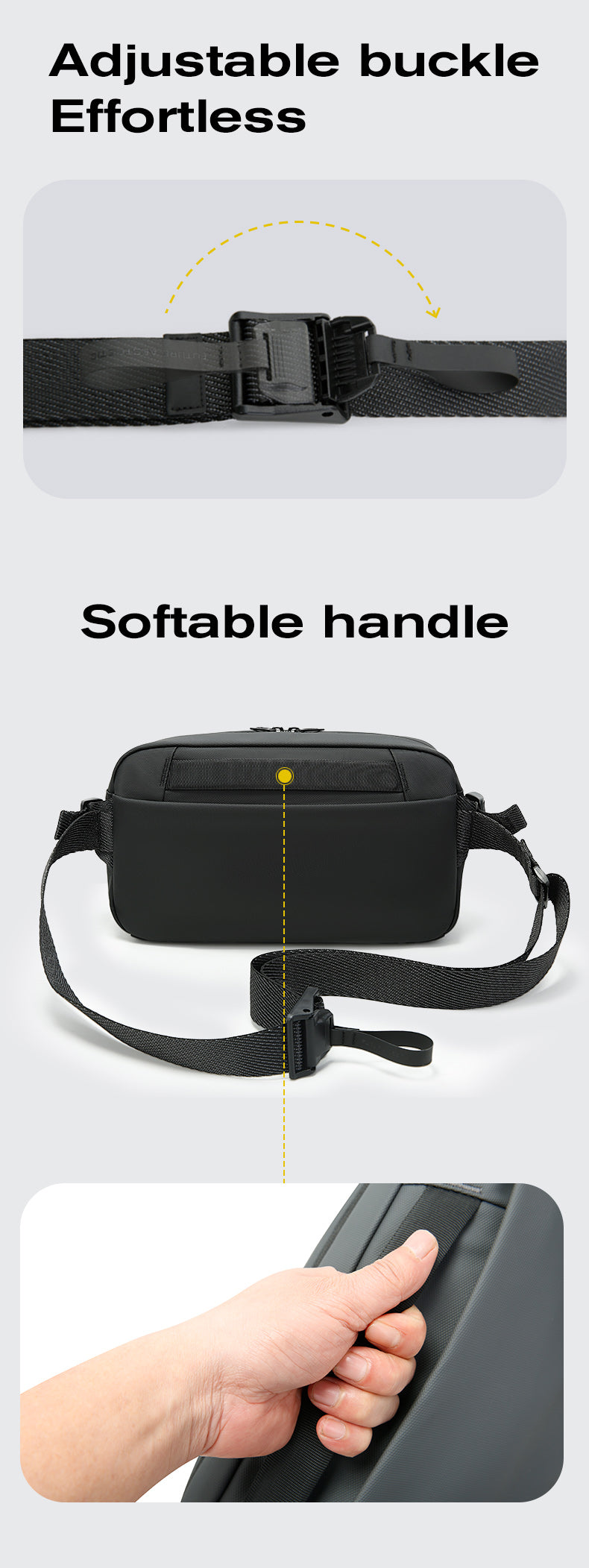 Sac à bandoulière urbain minimaliste et imperméable BANGE pour les déplacements et les voyages 6