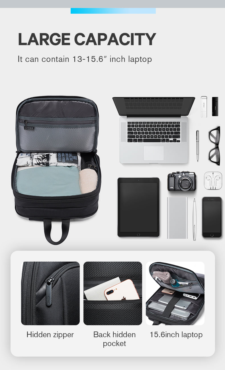 Sac à dos Bange pour ordinateur portable 15 pouces, ultra fin, extensible, antivol, pour homme 5
