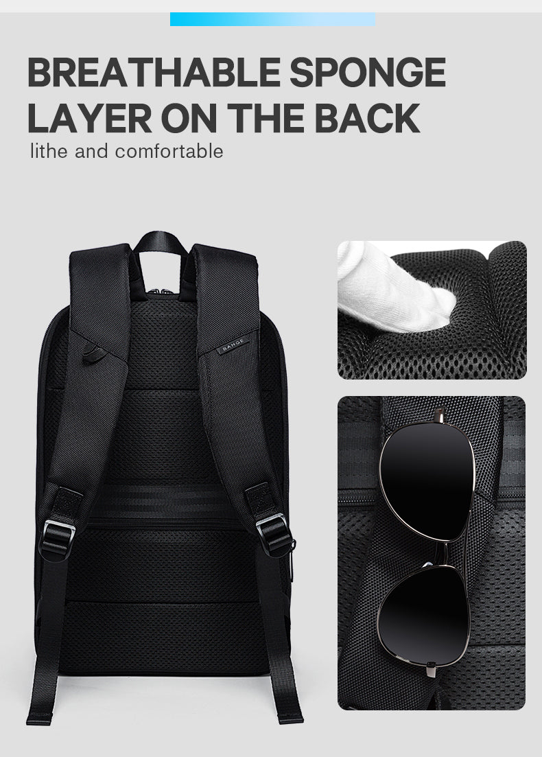 Sac à dos Bange pour ordinateur portable 15 pouces, ultra fin, extensible, antivol, pour homme 8