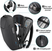 Sac à dos antivol BANGE avec port de chargement USB, sac à dos professionnel léger pour hommes et femmes 2