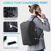 Sac à dos antivol BANGE avec port de chargement USB, sac à dos professionnel léger pour hommes et femmes 4