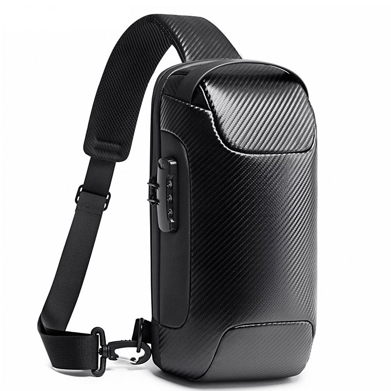 Sac à dos bandoulière BANGE, sac messager antivol en fibre de carbone 0