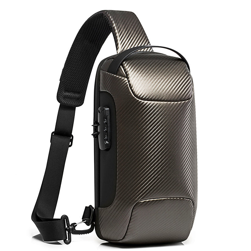 Sac à dos bandoulière BANGE, sac messager antivol en fibre de carbone 5