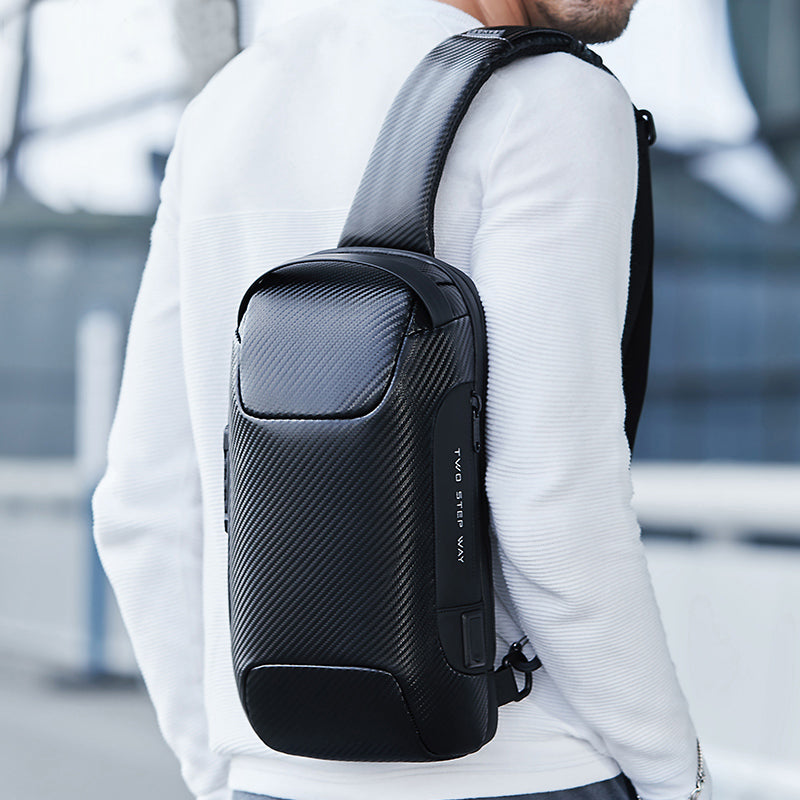 Sac à dos bandoulière BANGE, sac messager antivol en fibre de carbone 7