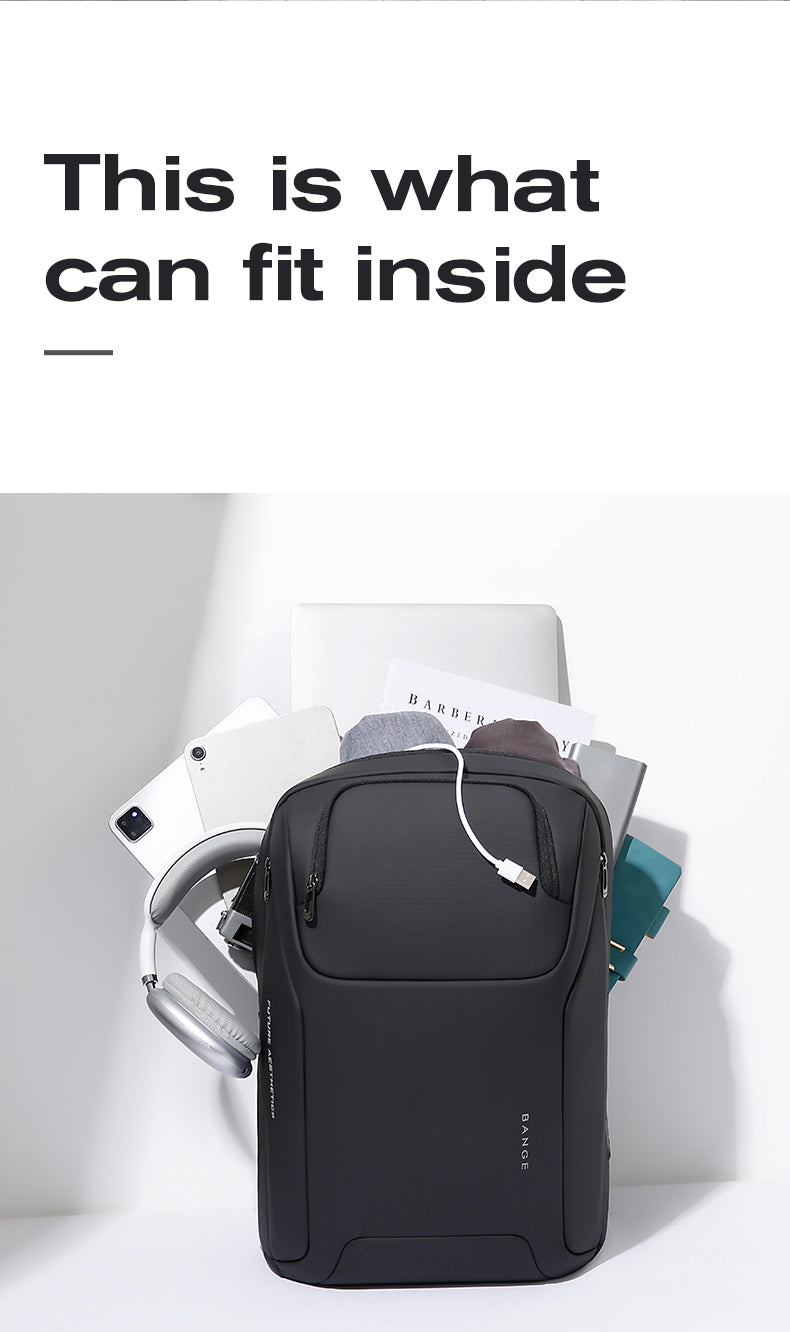 Sac à dos d'affaires minimaliste BANGE avec port USB 4