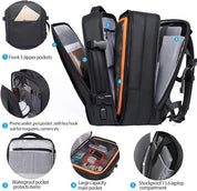 Sac à dos de voyage BANGE Weekender, sac à dos de voyage extensible de 45 L pour avions, sac à dos convertible pour voyage, sac à dos pour ordinateur portable 17,3 pouces résistant à l'eau pour hommes et femmes… 1