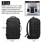 Sac à dos de voyage BANGE, sac week-end de 40 litres avec homologation FAA (sac à dos à 3 compartiments) 1