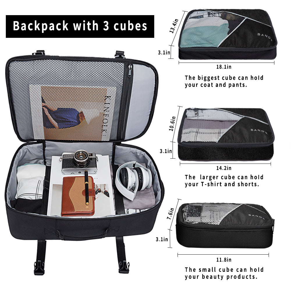 Sac à dos de voyage BANGE, sac week-end de 40 litres avec homologation FAA (sac à dos à 3 compartiments) 2
