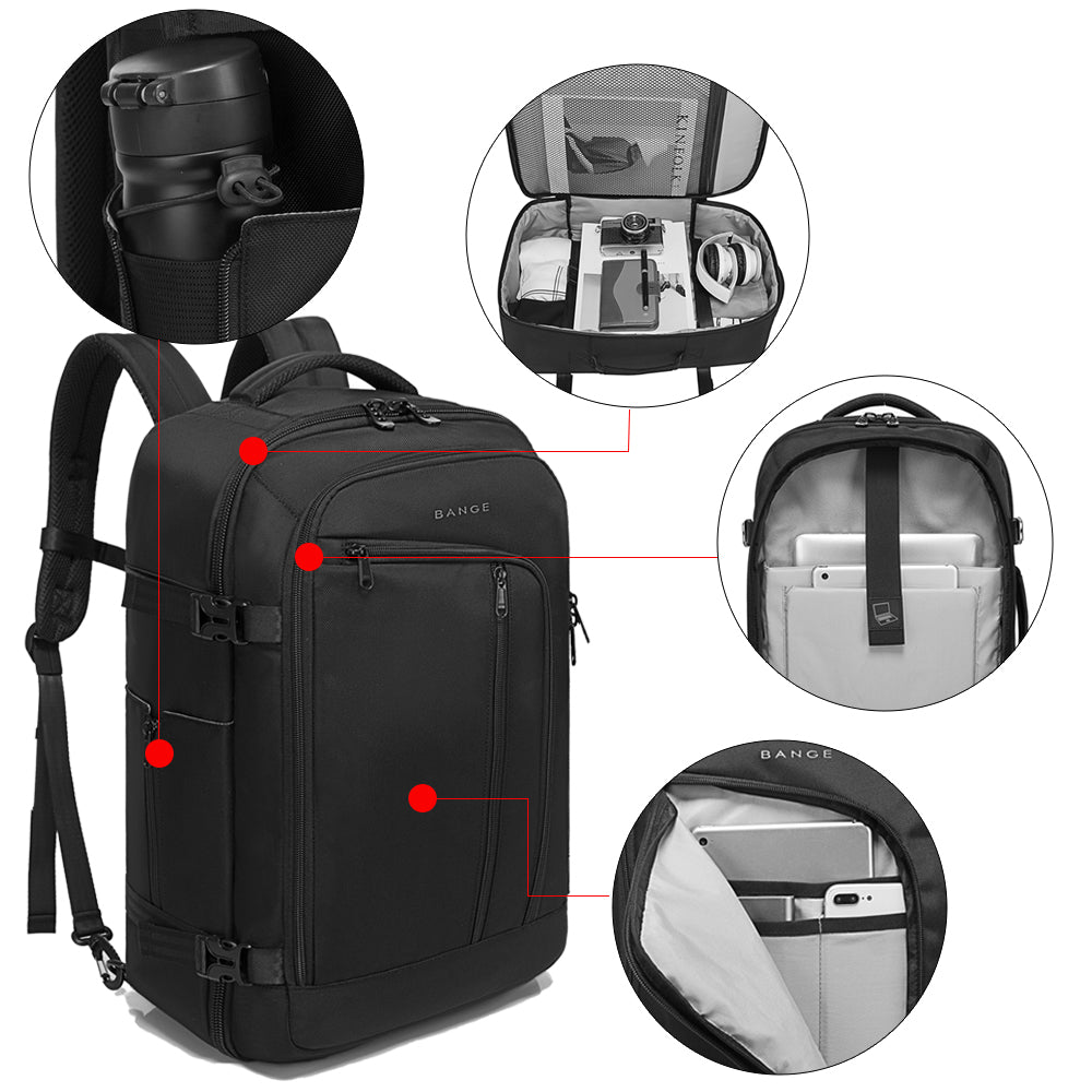 Sac à dos de voyage BANGE, sac week-end de 40 litres avec homologation de vol FAA 4