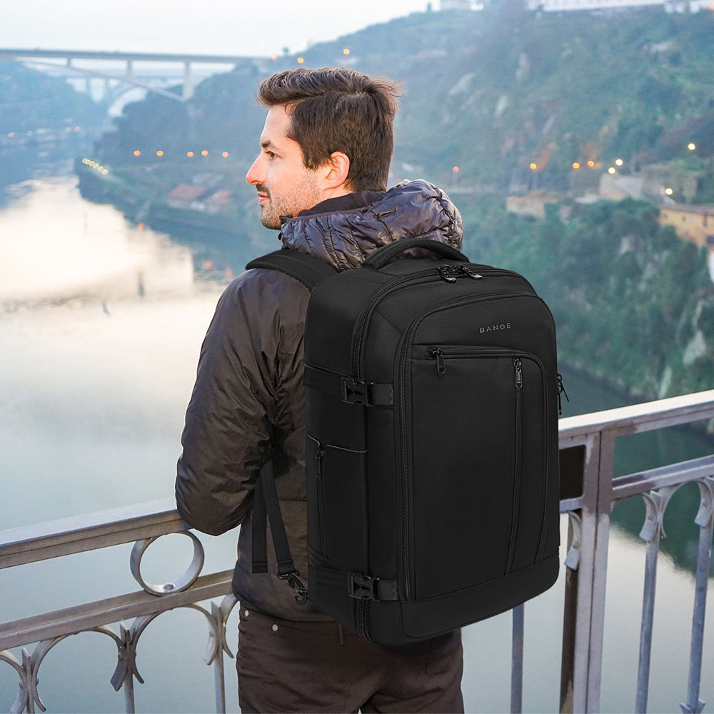 Sac à dos de voyage BANGE pour homme de 40 litres, sac week-end homologué par la FAA (sac à dos à 3 compartiments) 0