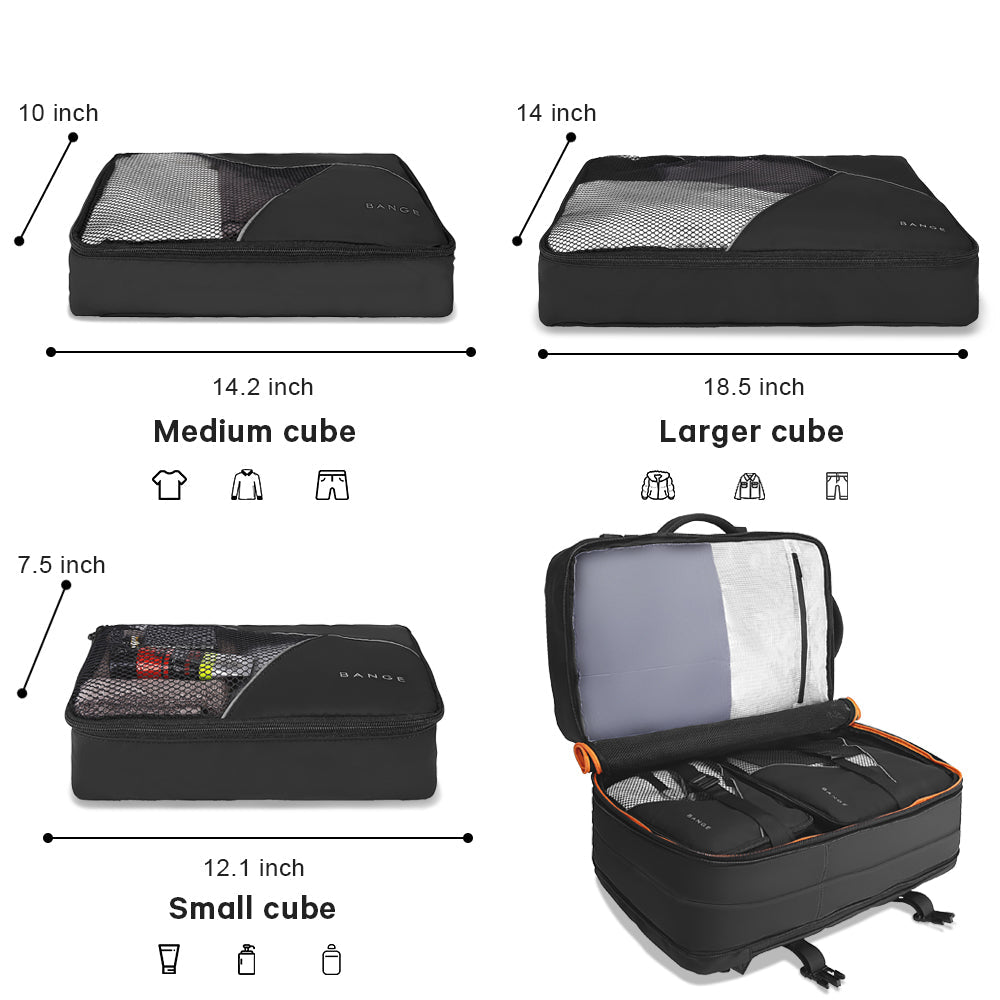 Sac à dos de voyage d'affaires BANGE 45 L, sac à dos de bagage à main, sac de voyage convertible durable, compatible avec ordinateur portable 17,3 pouces, pour hommes et femmes 2
