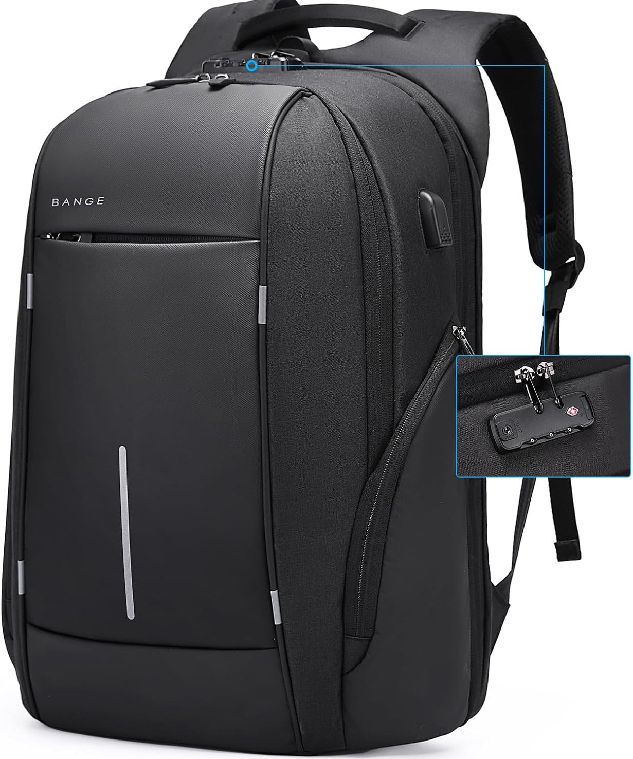 Sac à dos de voyage léger BANGE, sac à dos pour ordinateur portable 15,6 pouces, sac à dos de travail tendance pour un usage quotidien pour hommes et femmes 0