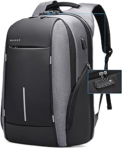 Sac à dos de voyage léger BANGE, sac à dos pour ordinateur portable 15,6 pouces, sac à dos de travail tendance pour un usage quotidien pour hommes et femmes 8