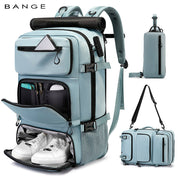 Sac à dos de voyage multifonctionnel BANGE avec protection antivol amovible et compartiments à chaussures 1