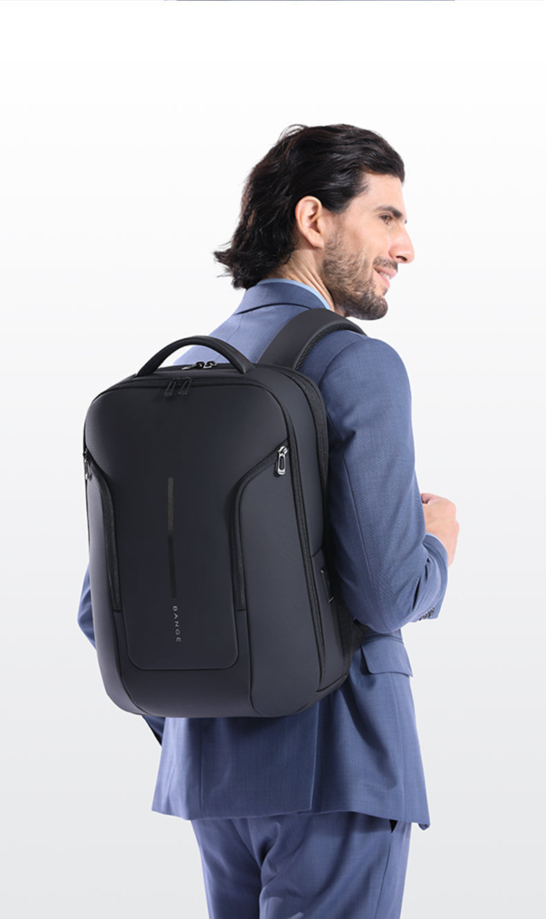 Sac à dos élégant et étanche pour ordinateur portable BANGE, pour les déplacements urbains, avec port USB et ordinateur portable de 15,6 pouces 3