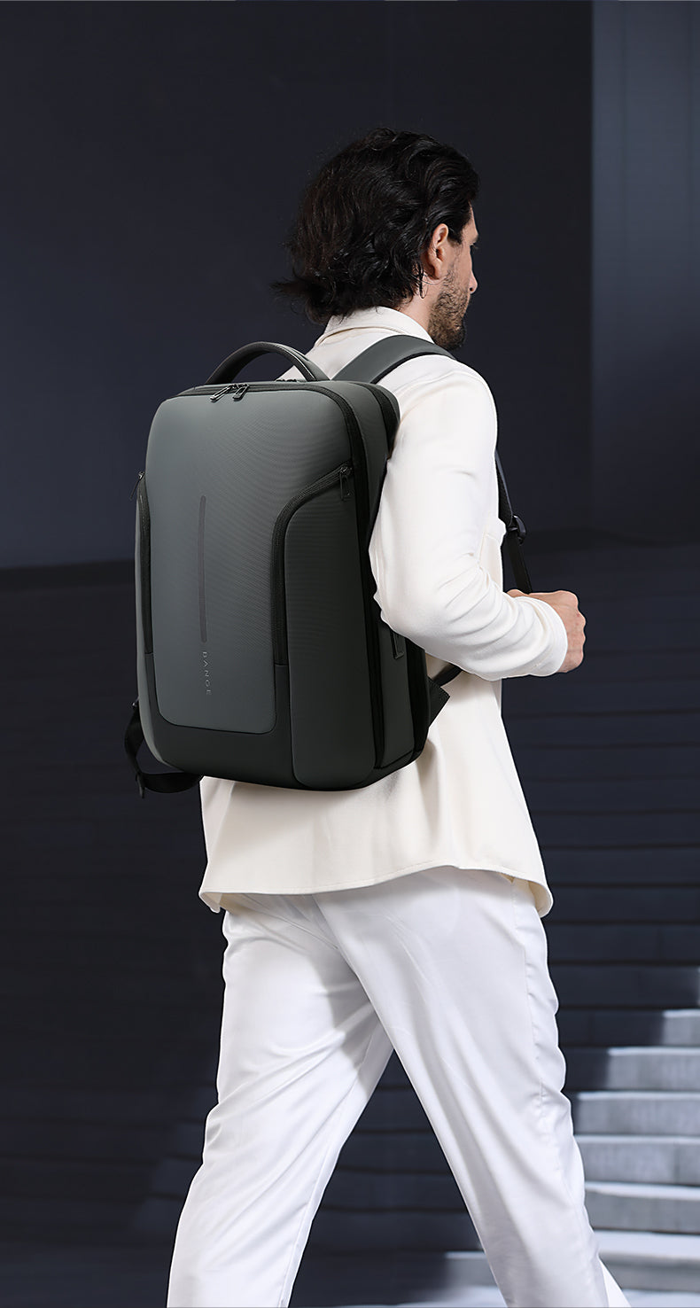 Sac à dos élégant et étanche pour ordinateur portable BANGE, pour les déplacements urbains, avec port USB et ordinateur portable de 15,6 pouces 5