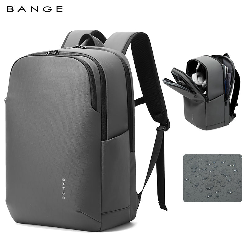 Sac à dos élégant et urbain pour ordinateur portable 15,6 pouces BANGE, idéal pour les déplacements professionnels et quotidiens 0
