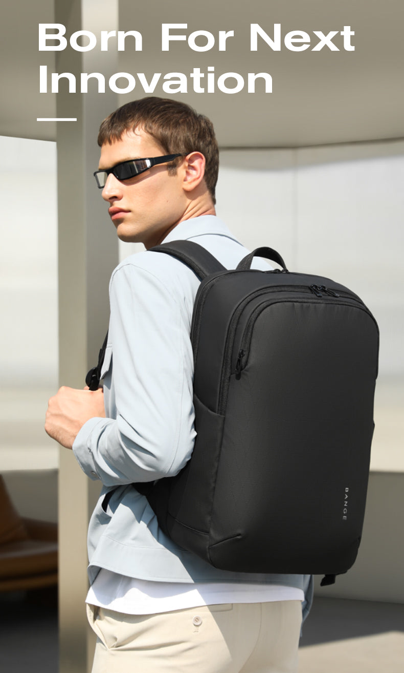 Sac à dos élégant et urbain pour ordinateur portable 15,6 pouces BANGE, idéal pour les déplacements professionnels et quotidiens 2