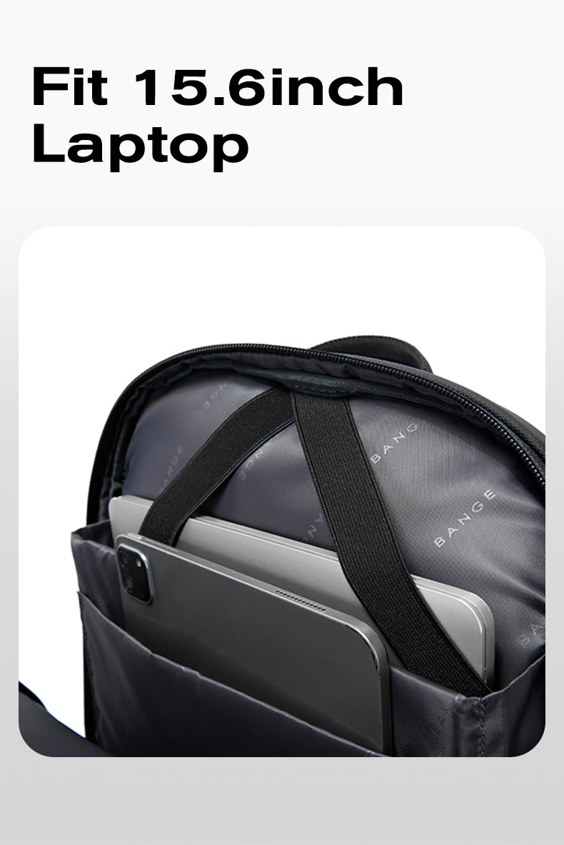 Sac à dos élégant et urbain pour ordinateur portable 15,6 pouces BANGE, idéal pour les déplacements professionnels et quotidiens 7