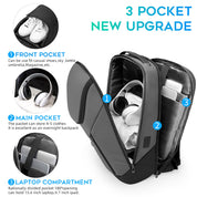 Sac à dos étanche BANGE Business pour ordinateur portable 15,6 pouces avec chargement USB 8