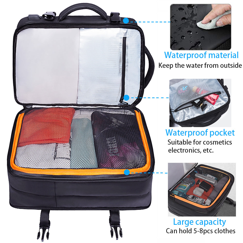 Sac à dos extensible imperméable pour voyage d'affaires BANGE, approuvé pour les vols, bagage à main 3