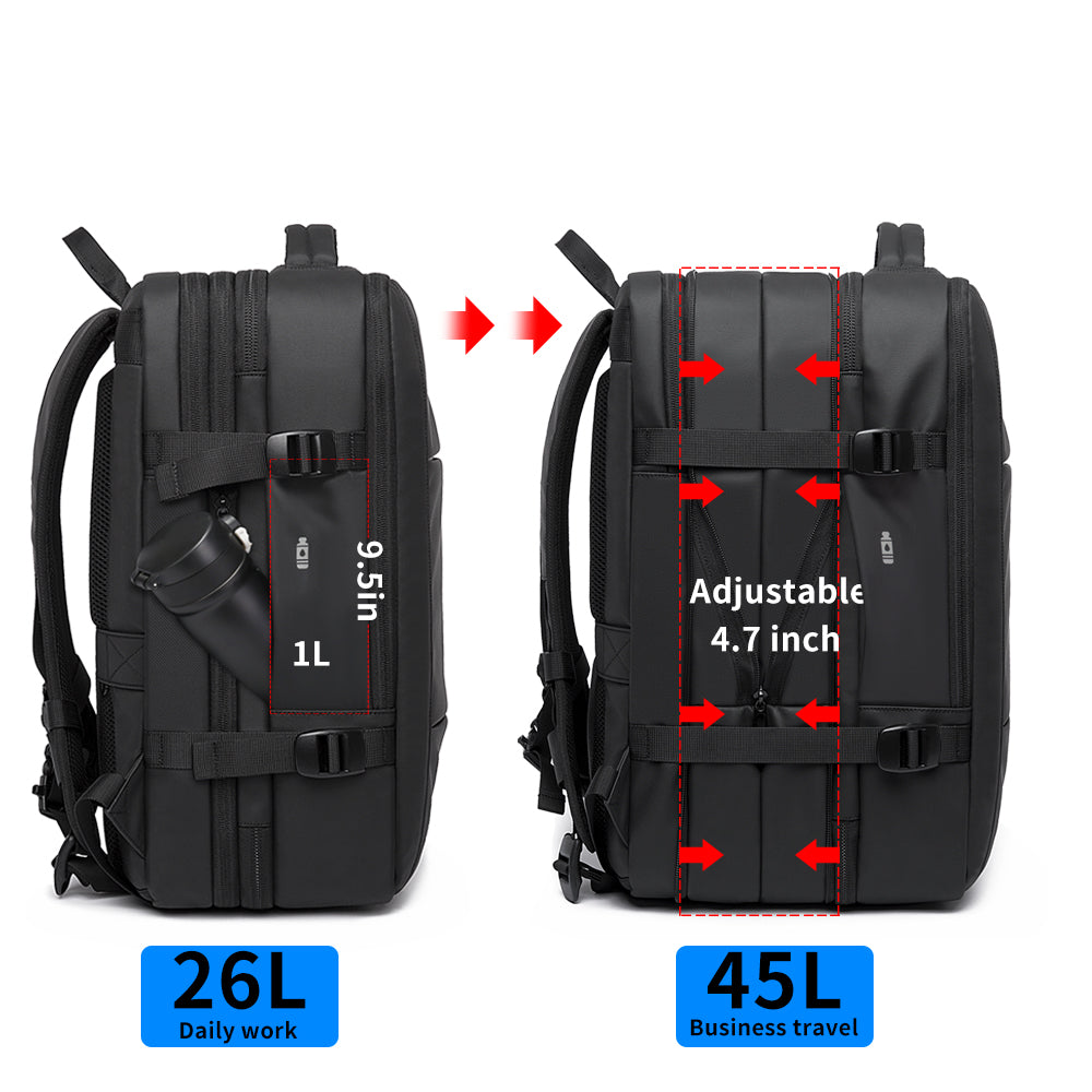 Sac à dos extensible imperméable pour voyage d'affaires BANGE, approuvé pour les vols, bagage à main 5