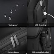 Sac à dos pour ordinateur portable 15,6 pouces BANGE avec port de chargement USB pour homme 5