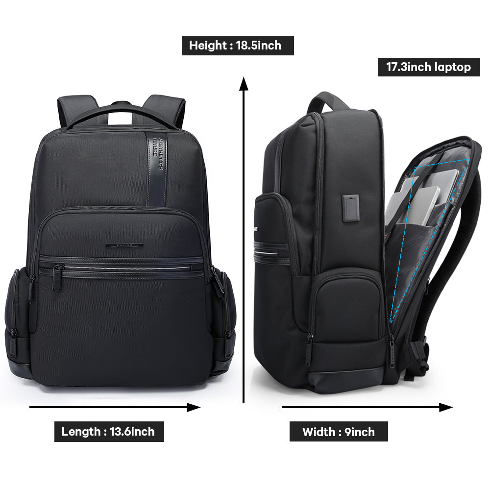 Sac à dos pour ordinateur portable 1,56 pouces BANGE pour homme, sac à dos de voyage d'affaires avec port de chargement USB, sac à dos de week-end 3
