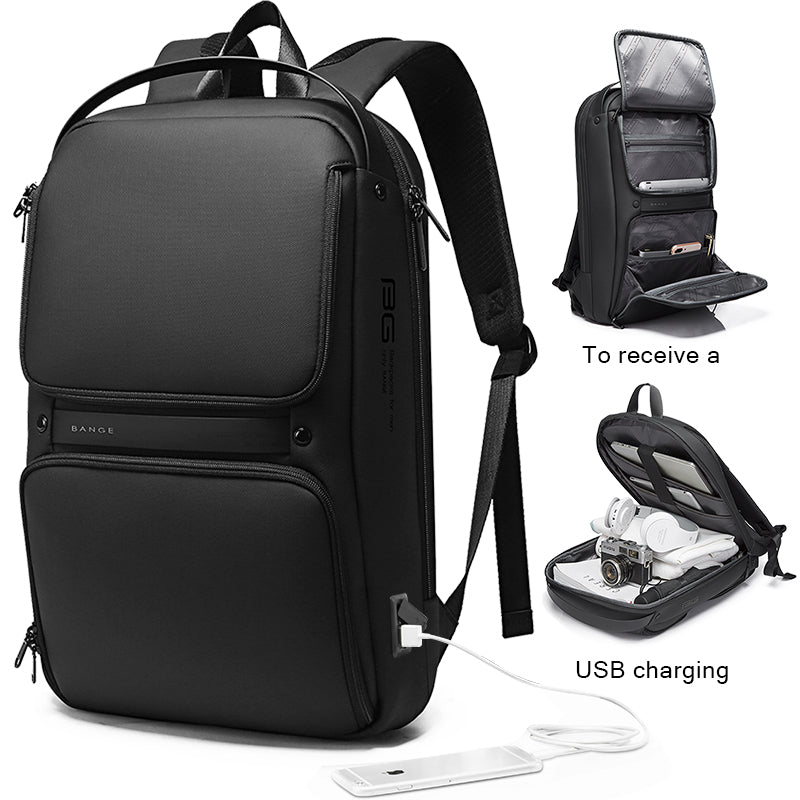 Sac à dos pour ordinateur portable BANGE, fin et étanche, à la mode, pour homme, compatible avec les modèles de 15,6 pouces 0