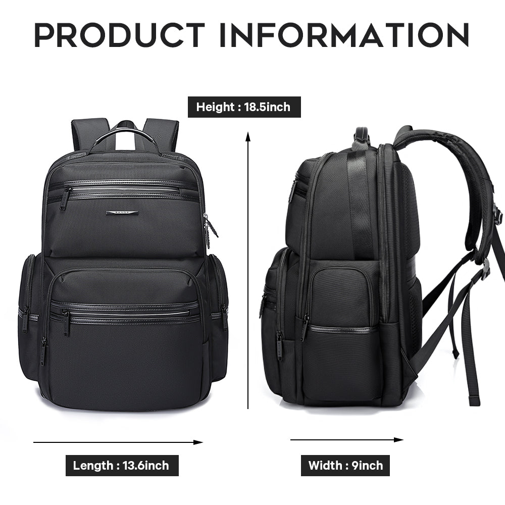 Sac à dos pour ordinateur portable BANGE pour homme, sac à dos de voyage d'affaires avec port de chargement USB, sac à dos de week-end 3