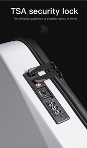 Sac à dos professionnel antivol BANGE Tech à coque rigide avec serrure TSA et port de chargement USB 6