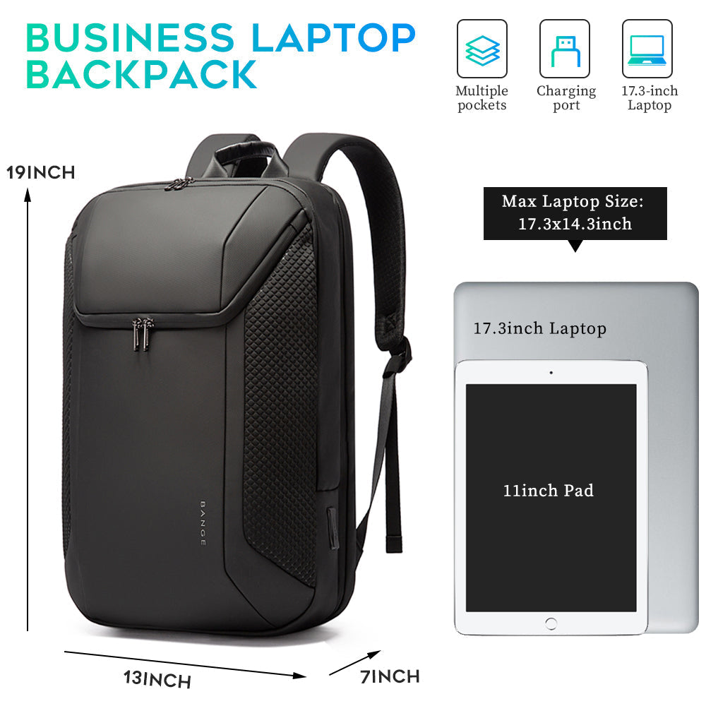 Sac à dos professionnel intelligent BANGE, étanche, compatible avec les ordinateurs portables de 15,6 à 17,3 pouces, avec port de chargement USB 3.0, pour hommes et femmes 4