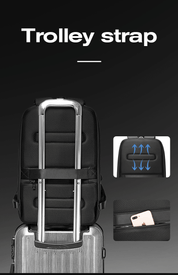 Sac à dos rigide antivol BANGE avec serrure TSA et port USB 8