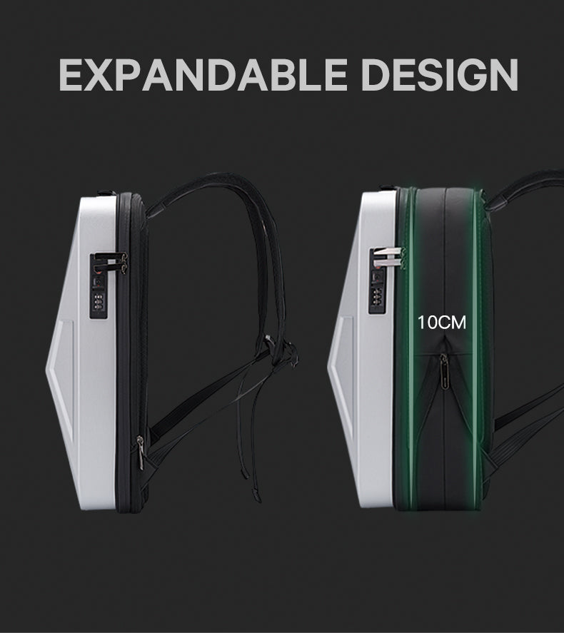 Sac à dos rigide extensible antivol BANGE avec port USB et organiseur 7