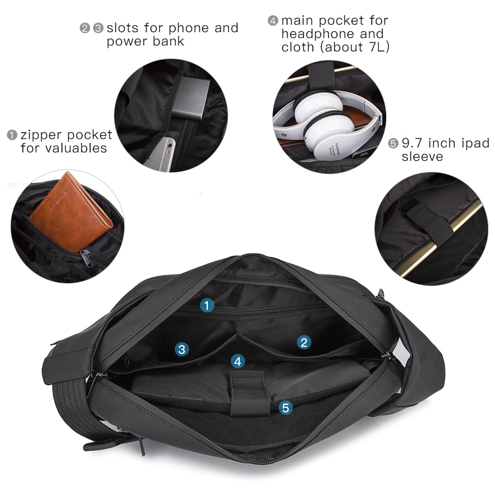 Sac bandoulière Bange New Sling, sac de voyage imperméable pour homme 3