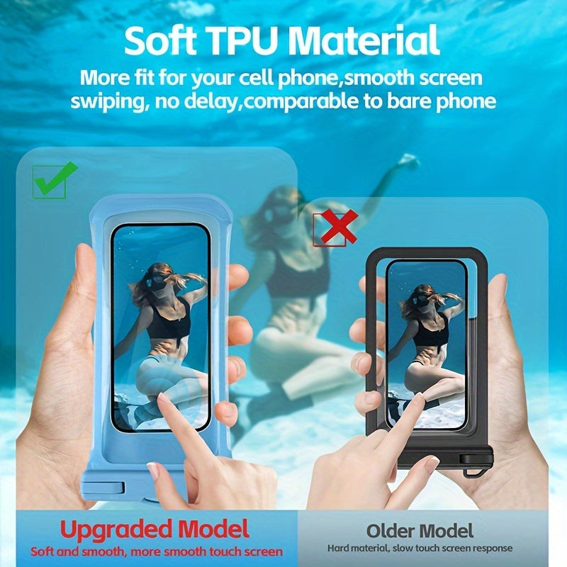 Sac de téléphone imperméable avec ceinture de cou pour la plage et le couverture de smartphone en PVC de voyage pour les appareils de 20 à 32 cm 3