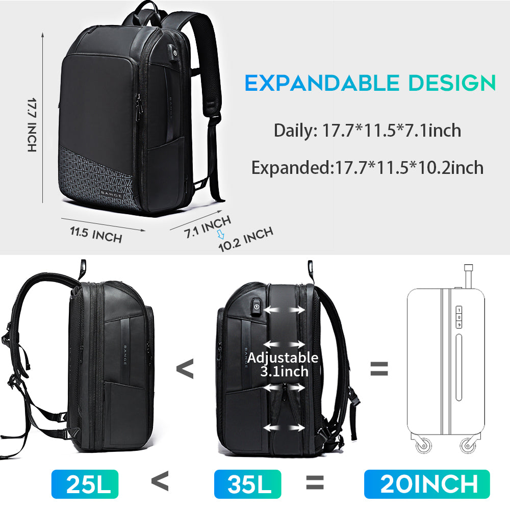 Sacs à dos de voyage BANGE, sac à dos de week-end, sac à dos d'affaires étanche pour ordinateur portable 15,6 pouces 1